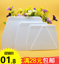 Baking tool trapezoidal triangle plastic scraper cake cream scraper noodle cutter steamed bread dough cutter large medium and small