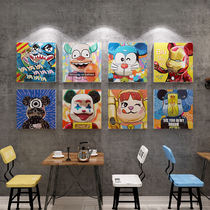Net red card photo area layout creative kaws decoration bar barbecue restaurant wall stickers industrial style