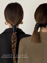 Net red 2021 New leather Zlow horse tail bunches hair with tangled hair tie hair Hair Accessories Head Rope Headwear iron wire