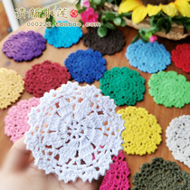 Handmade crochet Mori DIY accessories shooting props cotton hollow decorative round flower piece coaster 10cm