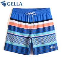 GELLA quick-drying beach pants mens loose five-point stripes hot spring vacation short pants can be used for swimming trunks