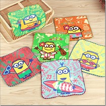 New hot sale recommended foreign trade Japan original single cotton cut velvet printing small yellow Ren cute cartoon saliva towel handkerchief