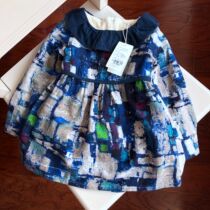 19 years of the new 7609 contrast collar long-sleeved dress baby girls winter velvet dress-12 06