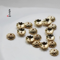 14K Bag Gold Light Gold Fidelity Floral Cap 8mmdiy Handmade Ornament Accessories Homemade Bracelet Earrings Accessories Accessories