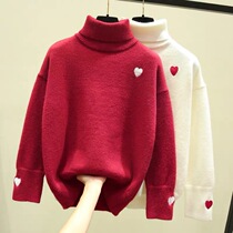 2020 autumn and winter New Fashion temperament turtleneck sweater womens sweater top loose pullover lazy wind base shirt