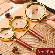 High definition high-definition reading magnifying glass handheld portable portable special glasses for the elderly 100 Times childrens science small with lights for the elderly supplies 1000 repair watch repair expanded 20 extra large 30