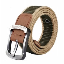 Men and women Belt Needle Buckle Canvas Belt Casual work pants with Korean version Chaumen Students Youth Army Training Outdoor