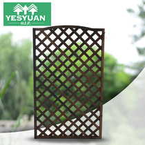 Wooden screen partition Entrance wooden fence Wooden grid flower frame carbonized wood fence Garden fence Climbing pergola fence
