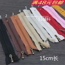 Handmade fabric DIY bag accessories Nylon plastic zipper Retro copper water drop head closed tail zipper 51 accessories