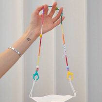 Hanging neck rope widening hook rope student hanging rope strong ribbon net red star with mask hanging chain