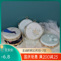 Tangtu rabbit round box mouth gold material bag students with Hanfu handmade diy embroidery fabric non-finished