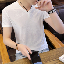 Rich Gui Bird Summer Mulberry Silk Short Sleeve T-Shirt Man Super Slim Han Version Trend Casual Half Sleeve 50% Sleeve Port Wind t