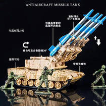 Missile launch vehicle metal alloy military tank model simulation armored vehicle sound and light return force children play