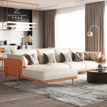 Zhongge modern simple imitation leather light luxury technology leather sofa minimalist living room L small apartment corner Noble sofa