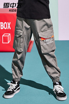 Snow fly childrens clothing childrens boys overalls 2021 new spring spring and autumn Western style casual long pants big children