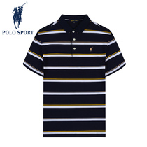 polosport mens short sleeve trend t-shirt 2022 new Tibet green striped rubbed polo shirt summer clothes