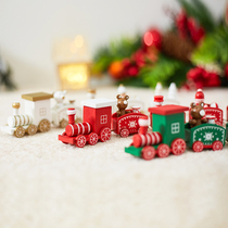 Christmas wooden train multi-color optional car childrens Christmas gift gift Christmas decoration Christmas