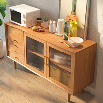 Side cabinet wine cabinet modern simple tea cabinet solid wood storage cabinet Nordic Japanese multi-function locker porch cabinet