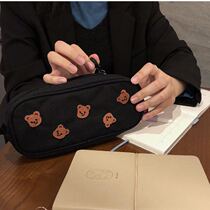 (Ping for the non-standard) Korean ins designer niche cute bear stationery storage bag pen bag