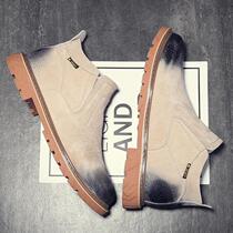 Tide brand 2019 new Martin boots British trend Joker mens shoes leather Chelsea boots desert boots men