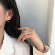Asymmetric c-earrings Korean temperament high-grade atmospheric ear line women long simple exaggerated Net red earrings ear buckle