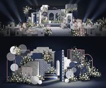 Thai simple style geometric modeling wedding PSD source file renderings design wedding props ins Wind