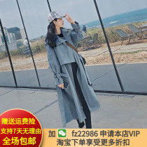 Windbreaker coat womens 2020 autumn new fashion temperament Korean version casual wild medium long loose coat womens clothing