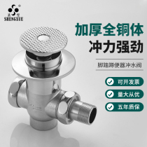 Copper foot flush valve squat flush device dark hidden toilet foot stamped on stool delay valve core accessories