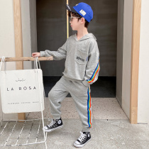 Boys autumn suit New 2021 foreign style childrens clothing handsome Korean casual Net red fashionable boy clothes