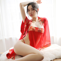 Sexy lingerie womens pajamas tease classical kimono passion suit Midnight charm seduction Sexy blood drops of milk