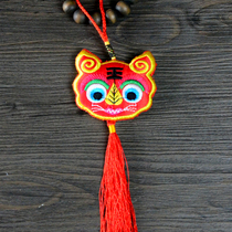 Pure Handmade Cloth Art Embroidery Decorative Pendant Baby Baby Pressed Scab Tiger China Wind Small Gift