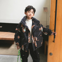 (Leak) Boys Down cotton-padded jacket Coat Short Children's Winter 2021 New Tide Brand Foreign Style Fried Street Boys
