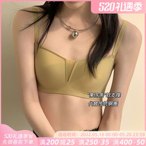 Ultra-thin one-piece no-mark underwear female large chest display small anti-drooping collecting auxiliary milk jelly strip bra thin steel ring without steel ring