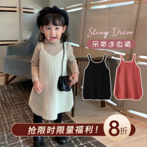 Cookie home baby shop cute to burst autumn and winter New Girls doll suspenders dress