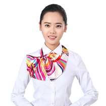 Variable magic silk scarf women Summer thin paragraph wild bank flight attendant business professional dress small square scarf scarf bow tie