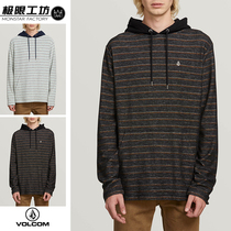 19 Spring ins hipster volcom diamond stripe hooded street sweater Casual spring and autumn loose pullover long sleeve