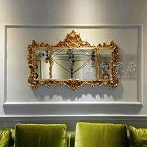 139x95 horizontal decorative mirror Living room sofa hanging mirror background wall Dining room mirror Bathroom room mirror Gold European French