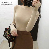 Autumn and winter new products are as warm as about thin solid color turtleneck slim bottoming shirt womens T-shirt womens clothing