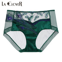 LACLOVER Blue Cavin Birds feather Orchid 2 series bird feather embroidery mid-rise boxer LC23FY1