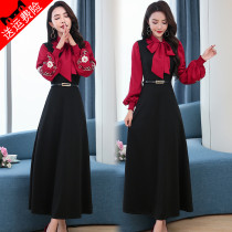 2021 early autumn 2021 The new Guido is a long sleeve large swing long skirt in the upper part of the womans dress and womans cashew.