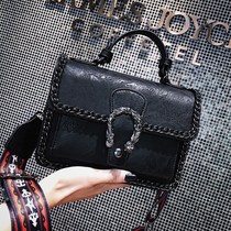 Hong Kong chi leather color bag bag womens New Tide Joker fashion wide shoulder strap ins retro shoulder bag tide