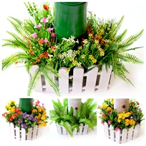 Flower bed fence white courtyard kindergarten guardrail small fence insert ground vegetable garden fence fence decorative plastic