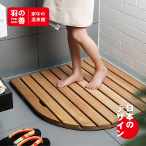 Bathroom anti-corrosion wooden floor Shower room Bath non-slip wooden toilet pedal Waterproof wooden floor Wooden floor mat Floor mat