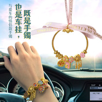 Ancient golden car hanging goddess style sand gold car pendant rearview mirror decoration inside the car to pray for wealth and safety ornaments