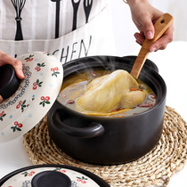 Casserole High Temperature Resistant Soup Saucepan Rice Ceramic Small Sand Pan Large Stockpot Saucepan With Small Soup Pot Open Fire Domestic Gas Saucepan