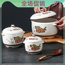 Day Style Noodles Bowl 8 Inch Ceramic Home With Lid Kitchen Chili Oil Tank High Temperature Resistant Salt Jar Spicy seasoning Seasoning Jar