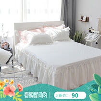 Pure cotton bedspread Pure cotton solid color bed skirt single protective cover 1 5 1 8 2 0m meter bed cover optional four-piece set