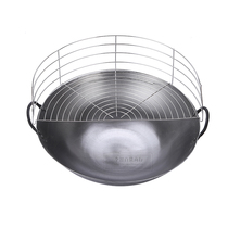 Stainless steel oil drain rack Surface nest rack frying rack Frying commercial iron pan Fritters oyster cake oil cake shelf iron pan