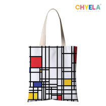 Mondrian Perimeter Art Illustrator Abstract Plaid Lines Single Shoulder Sails Cloth Bags Hand Eco-friendly Bags Custom AZ33