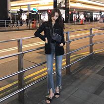  sandro moscoloni temperament small fragrance short jacket 2021 autumn and winter new slim slim small suit female